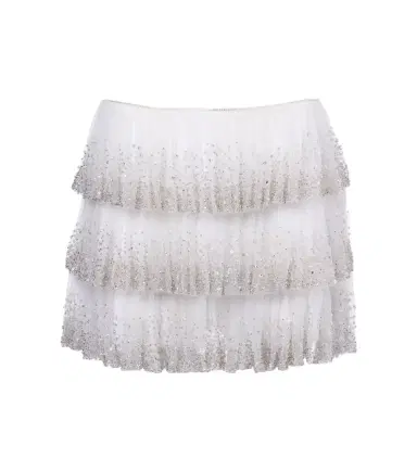 Clio Peppiatt Evie beaded tiered tulle miniskirt | Thumbnail 1 Clio Peppiatt Evie beaded tiered tulle miniskirt | Thumbnail 1