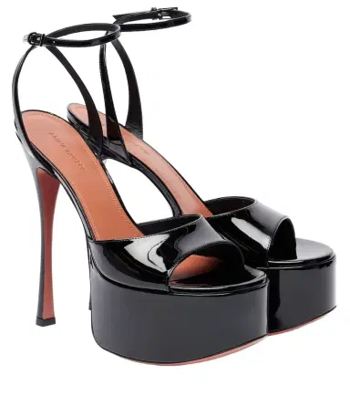 Amina Muaddi Aya 155 patent leather platform sandals | Thumbnail 1 Amina Muaddi Aya 155 patent leather platform sandals | Thumbnail 1