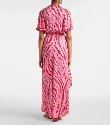 Poupette St Barth Mabelle printed satin midi dress | Thumbnail 4 Poupette St Barth Mabelle printed satin midi dress | Thumbnail 4