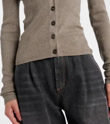 Brunello Cucinelli Ribbed-knit lamé cardigan | Thumbnail 2 Brunello Cucinelli Ribbed-knit lamé cardigan | Thumbnail 2