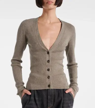 Brunello Cucinelli Ribbed-knit lamé cardigan | Thumbnail 5 Brunello Cucinelli Ribbed-knit lamé cardigan | Thumbnail 5