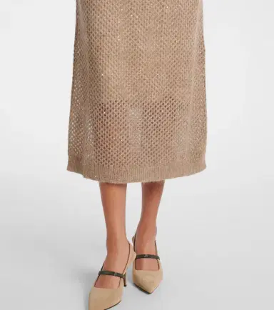 Brunello Cucinelli Belted knitted midi dress | Thumbnail 6 Brunello Cucinelli Belted knitted midi dress | Thumbnail 6