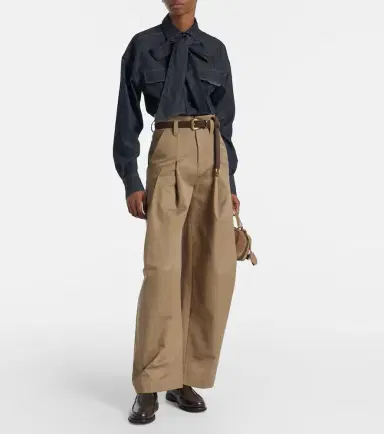 Brunello Cucinelli Bow-tie cotton blouse | Thumbnail 2 Brunello Cucinelli Bow-tie cotton blouse | Thumbnail 2
