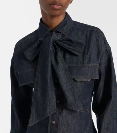 Brunello Cucinelli Bow-tie cotton blouse | Thumbnail 5 Brunello Cucinelli Bow-tie cotton blouse | Thumbnail 5