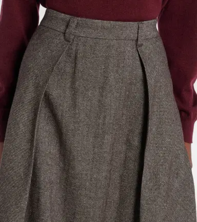 Brunello Cucinelli Wool and linen-blend midi skirt | Thumbnail 5 Brunello Cucinelli Wool and linen-blend midi skirt | Thumbnail 5