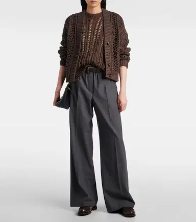 Brunello Cucinelli Wool-blend wide-leg pants | Thumbnail 2 Brunello Cucinelli Wool-blend wide-leg pants | Thumbnail 2