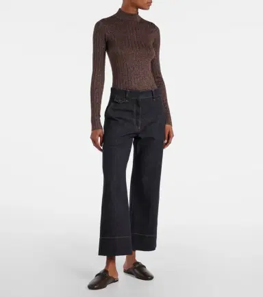 Brunello Cucinelli High-rise wide-leg jeans | Thumbnail 3 Brunello Cucinelli High-rise wide-leg jeans | Thumbnail 3