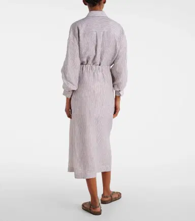 Brunello Cucinelli Striped linen wrap skirt | Thumbnail 5 Brunello Cucinelli Striped linen wrap skirt | Thumbnail 5