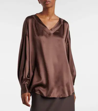 Brunello Cucinelli Silk satin blouse | Thumbnail 4 Brunello Cucinelli Silk satin blouse | Thumbnail 4