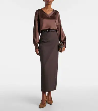 Brunello Cucinelli Silk satin blouse | Thumbnail 6 Brunello Cucinelli Silk satin blouse | Thumbnail 6