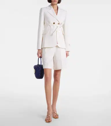Patou Double-breasted belted wool-blend blazer | Thumbnail 5 Patou Double-breasted belted wool-blend blazer | Thumbnail 5