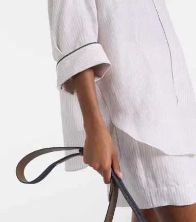 Brunello Cucinelli Monili striped oversized linen shirt | Thumbnail 2 Brunello Cucinelli Monili striped oversized linen shirt | Thumbnail 2