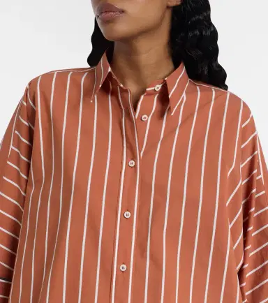 Brunello Cucinelli Striped cotton-blend shirt | Thumbnail 3 Brunello Cucinelli Striped cotton-blend shirt | Thumbnail 3
