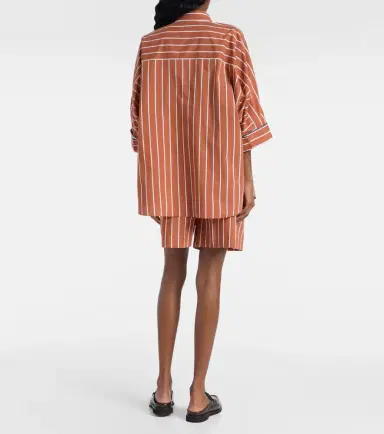 Brunello Cucinelli Striped cotton-blend shirt | Thumbnail 4 Brunello Cucinelli Striped cotton-blend shirt | Thumbnail 4
