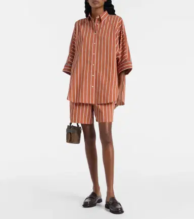 Brunello Cucinelli Striped cotton-blend Bermuda shorts | Thumbnail 4 Brunello Cucinelli Striped cotton-blend Bermuda shorts | Thumbnail 4