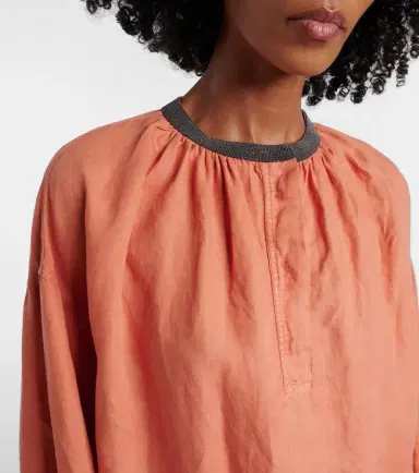 Brunello Cucinelli Monili linen and cotton top | Thumbnail 2 Brunello Cucinelli Monili linen and cotton top | Thumbnail 2