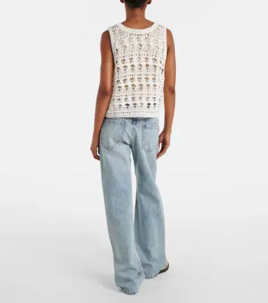 Brunello Cucinelli Open-knit jute and cotton-blend top | Thumbnail 4 Brunello Cucinelli Open-knit jute and cotton-blend top | Thumbnail 4