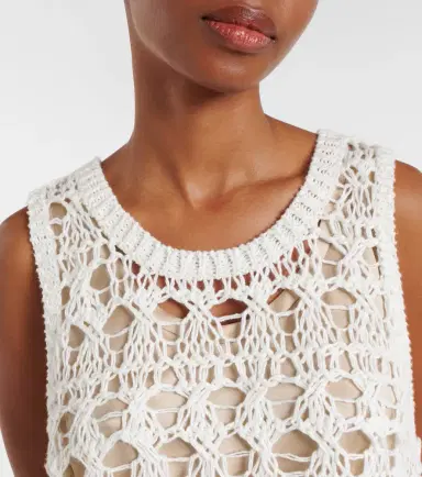 Brunello Cucinelli Open-knit jute and cotton-blend top | Thumbnail 5 Brunello Cucinelli Open-knit jute and cotton-blend top | Thumbnail 5