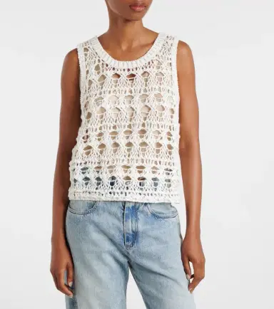 Brunello Cucinelli Open-knit jute and cotton-blend top | Thumbnail 6 Brunello Cucinelli Open-knit jute and cotton-blend top | Thumbnail 6