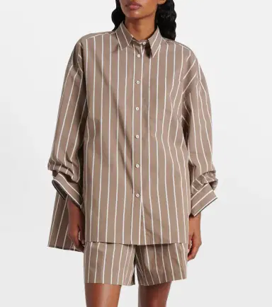 Brunello Cucinelli Monili striped cotton-blend poplin shirt | Thumbnail 3 Brunello Cucinelli Monili striped cotton-blend poplin shirt | Thumbnail 3