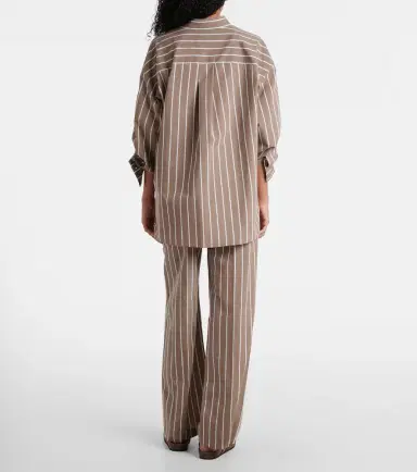 Brunello Cucinelli Monili striped cotton-blend poplin shirt | Thumbnail 4 Brunello Cucinelli Monili striped cotton-blend poplin shirt | Thumbnail 4