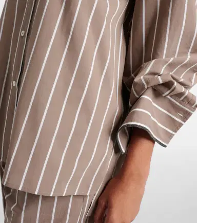 Brunello Cucinelli Monili striped cotton-blend poplin shirt | Thumbnail 5 Brunello Cucinelli Monili striped cotton-blend poplin shirt | Thumbnail 5