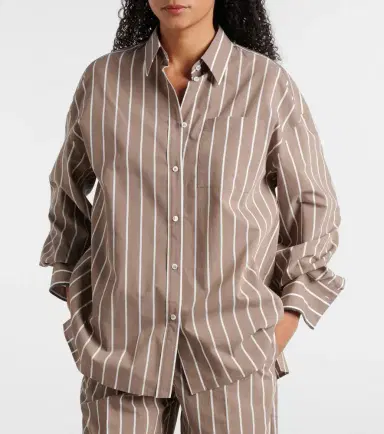 Brunello Cucinelli Monili striped cotton-blend poplin shirt | Thumbnail 6 Brunello Cucinelli Monili striped cotton-blend poplin shirt | Thumbnail 6
