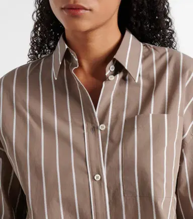 Brunello Cucinelli Monili striped cotton-blend poplin shirt | Thumbnail 7 Brunello Cucinelli Monili striped cotton-blend poplin shirt | Thumbnail 7