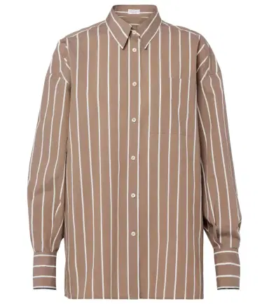 Brunello Cucinelli Monili striped cotton-blend poplin shirt | Thumbnail 1 Brunello Cucinelli Monili striped cotton-blend poplin shirt | Thumbnail 1