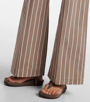 Brunello Cucinelli Striped cotton-blend wide-leg pants | Thumbnail 2 Brunello Cucinelli Striped cotton-blend wide-leg pants | Thumbnail 2