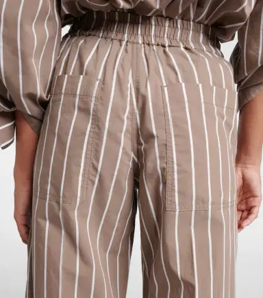 Brunello Cucinelli Striped cotton-blend wide-leg pants | Thumbnail 3 Brunello Cucinelli Striped cotton-blend wide-leg pants | Thumbnail 3