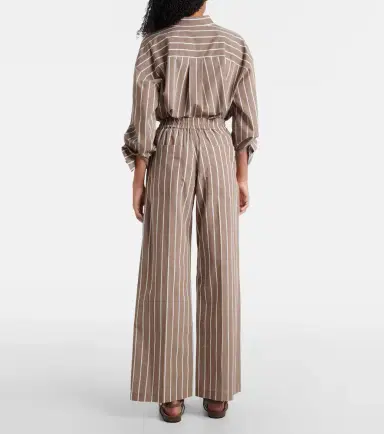 Brunello Cucinelli Striped cotton-blend wide-leg pants | Thumbnail 6 Brunello Cucinelli Striped cotton-blend wide-leg pants | Thumbnail 6