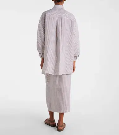 Brunello Cucinelli Monili striped linen shirt | Thumbnail 4 Brunello Cucinelli Monili striped linen shirt | Thumbnail 4