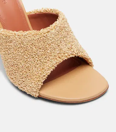 Amina Muaddi Taylor 90 raffia-effect mules | Thumbnail 3 Amina Muaddi Taylor 90 raffia-effect mules | Thumbnail 3