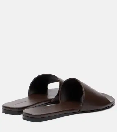 Amina Muaddi Bianca leather slides | Thumbnail 3 Amina Muaddi Bianca leather slides | Thumbnail 3