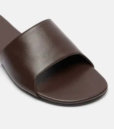 Amina Muaddi Bianca leather slides | Thumbnail 4 Amina Muaddi Bianca leather slides | Thumbnail 4