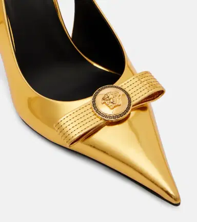 Versace Gianni Ribbon 85 leather slingback pumps | Thumbnail 4 Versace Gianni Ribbon 85 leather slingback pumps | Thumbnail 4