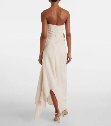 Staud Caravaggio draped linen maxi dress | Thumbnail 3 Staud Caravaggio draped linen maxi dress | Thumbnail 3