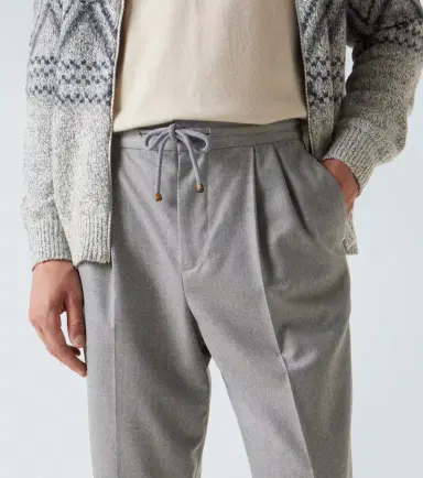 Brunello Cucinelli Virgin wool flannel straight pants | Thumbnail 2 Brunello Cucinelli Virgin wool flannel straight pants | Thumbnail 2