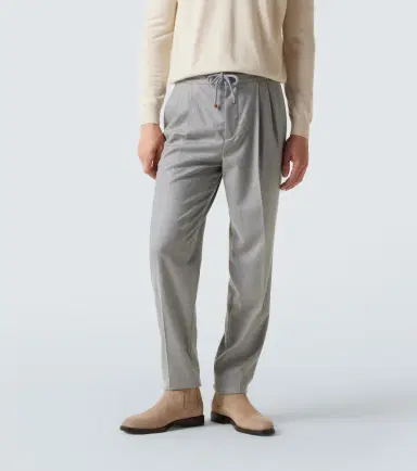 Brunello Cucinelli Virgin wool flannel straight pants | Thumbnail 4 Brunello Cucinelli Virgin wool flannel straight pants | Thumbnail 4