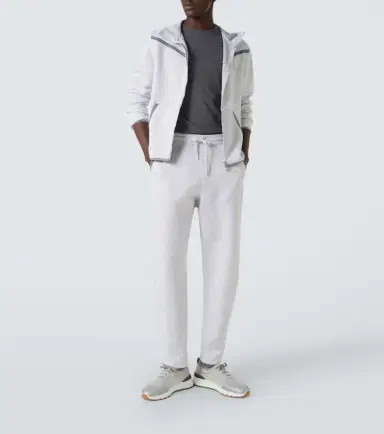 Brunello Cucinelli Cotton-blend French terry zip-up hoodie | Thumbnail 3 Brunello Cucinelli Cotton-blend French terry zip-up hoodie | Thumbnail 3