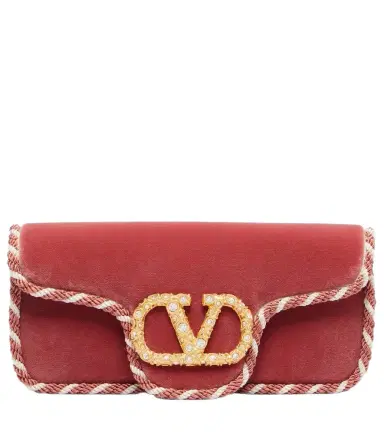 Valentino Garavani Locò Mini embellished velvet clutch | Thumbnail 1 Valentino Garavani Locò Mini embellished velvet clutch | Thumbnail 1