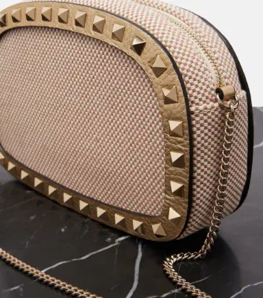 Valentino Garavani Rockstud VLogo Mini canvas shoulder bag | Thumbnail 3 Valentino Garavani Rockstud VLogo Mini canvas shoulder bag | Thumbnail 3
