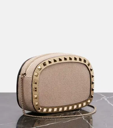 Valentino Garavani Rockstud VLogo Mini canvas shoulder bag | Thumbnail 4 Valentino Garavani Rockstud VLogo Mini canvas shoulder bag | Thumbnail 4