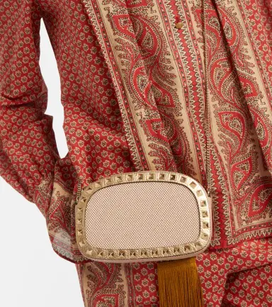 Valentino Garavani Rockstud VLogo Mini canvas shoulder bag | Thumbnail 6 Valentino Garavani Rockstud VLogo Mini canvas shoulder bag | Thumbnail 6