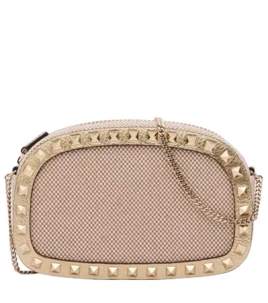 Valentino Garavani Rockstud VLogo Mini canvas shoulder bag | Thumbnail 1 Valentino Garavani Rockstud VLogo Mini canvas shoulder bag | Thumbnail 1