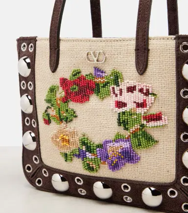Valentino Garavani Nellcôte Mini embellished suede tote bag | Thumbnail 3 Valentino Garavani Nellcôte Mini embellished suede tote bag | Thumbnail 3
