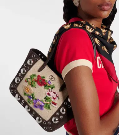 Valentino Garavani Nellcôte Mini embellished suede tote bag | Thumbnail 5 Valentino Garavani Nellcôte Mini embellished suede tote bag | Thumbnail 5