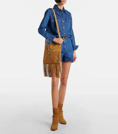 Valentino Garavani Nellcôte Medium suede shoulder bag | Thumbnail 5 Valentino Garavani Nellcôte Medium suede shoulder bag | Thumbnail 5