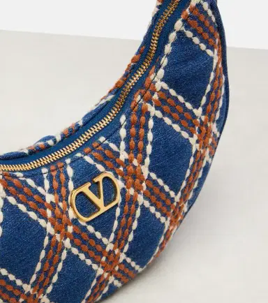 Valentino Garavani Quiltie 67 embroidered denim shoulder bag | Thumbnail 3 Valentino Garavani Quiltie 67 embroidered denim shoulder bag | Thumbnail 3